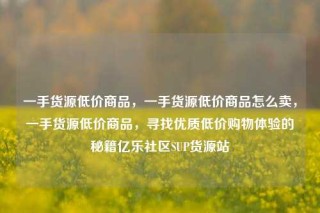 一手货源低价商品，一手货源低价商品怎么卖，一手货源低价商品，寻找优质低价购物体验的秘籍亿乐社区SUP货源站