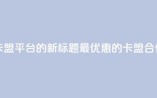 全网最低价卡盟平台的新标题：最优惠的卡盟合作平台