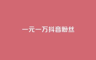 一元一万抖音粉丝 - 一元即可获取一万抖音粉丝的秘笈！