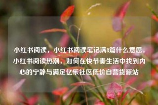 小红书阅读，小红书阅读笔记满8篇什么意思，小红书阅读热潮，如何在快节奏生活中找到内心的宁静与满足亿乐社区低价自营货源站