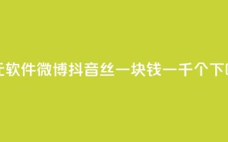 一元1w软件微博 - 抖音丝一块钱一千个