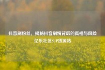 抖音刷粉丝，揭秘抖音刷粉背后的真相与风险亿乐社区SUP货源站