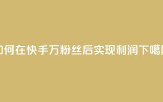 如何在快手1万粉丝后实现利润？