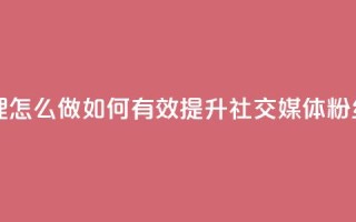 刷粉网站代理怎么做(如何有效提升社交媒体粉丝数量)