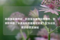 抖音涨流量网站，抖音涨流量网站有哪些，如何在抖音上快速涨粉并提高可见度？亿乐社区低价自营货源站