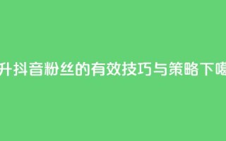 提升抖音粉丝的有效技巧与策略