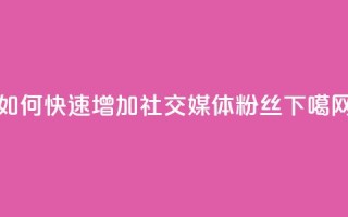 如何快速增加社交媒体粉丝？