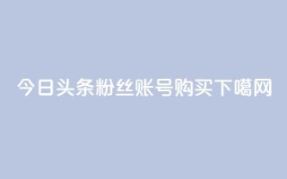 今日头条粉丝账号购买
