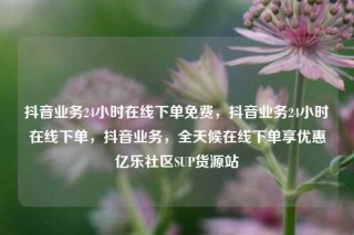 抖音业务24小时在线下单免费，抖音业务24小时在线下单，抖音业务，全天候在线下单享优惠亿乐社区SUP货源站
