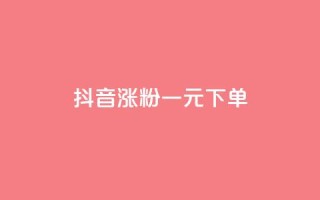 抖音涨粉一元下单 - 抖音一元下单快速涨粉秘诀揭秘！