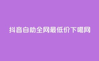 抖音自助24h全网最低价