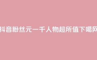 抖音粉丝6元一千人，物超所值！