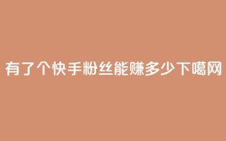 有了1000个快手粉丝，能赚多少？
