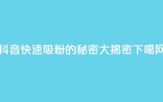 抖音快速吸粉的秘密大揭密