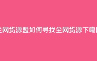 全网货源盟：如何寻找全网货源？