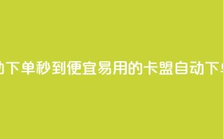 卡盟低价自助下单秒到(便宜易用的卡盟自动下单服务)