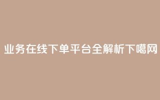 KS业务在线下单平台全解析