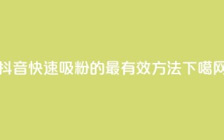 抖音快速吸粉的最有效方法