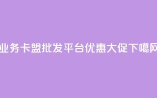 qq业务卡盟批发平台优惠大促