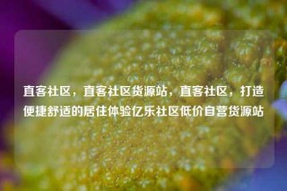 直客社区，直客社区货源站，直客社区，打造便捷舒适的居住体验亿乐社区低价自营货源站