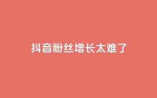 抖音粉丝增长太难了 - 抖音粉丝增长真的很具挑战性~