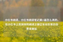小红书阅读，小红书阅读笔记满15篇怎么弄的，在小红书上找到你的阅读之旅亿乐社区低价自营货源站