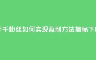 快手千粉丝如何实现盈利方法揭秘