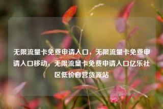 无限流量卡免费申请入口，无限流量卡免费申请入口移动，无限流量卡免费申请入口亿乐社区低价自营货源站
