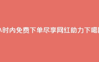24小时内免费下单，尽享网红助力