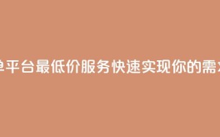 抖音下单平台最低价服务，快速实现你的需求