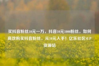 买抖音粉丝10元一万，抖音10元1000粉丝，如何高效购买抖音粉丝，从10元入手！亿乐社区SUP货源站