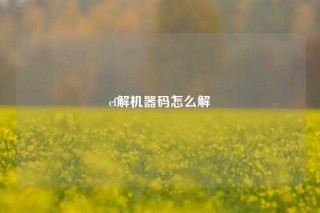 cf解机器码怎么解