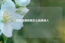 抖音直播前期怎么快速涨人