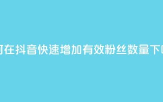 如何在抖音快速增加有效粉丝数量