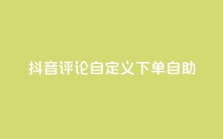抖音评论自定义下单自助,免费获赞自动下单平台 - 卡盟十大平台排行榜 - qq空间访客多的女孩正不正经