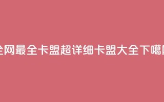 全网最全卡盟：超详细卡盟大全