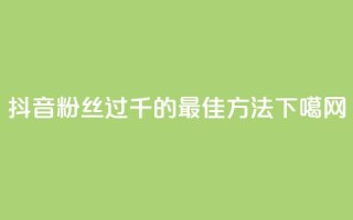 抖音粉丝过千的最佳方法