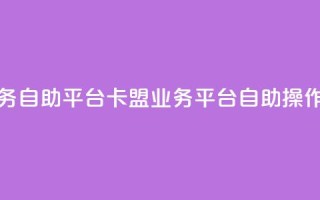 卡盟业务自助平台(卡盟业务平台自助操作)