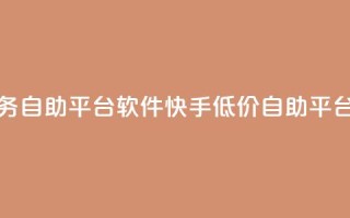 快手低价业务自助平台软件(快手低价自助平台软件)