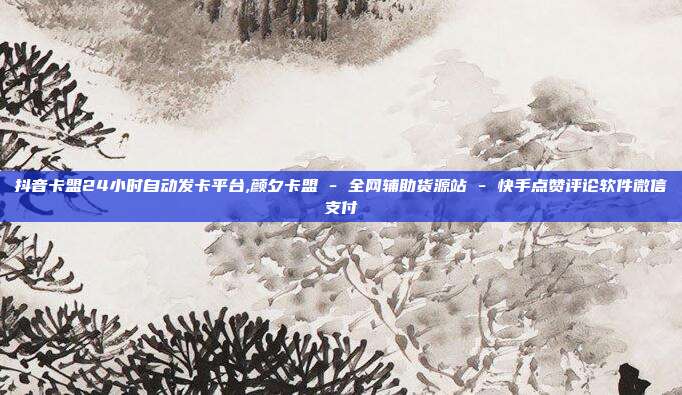 抖音卡盟24小时自动发卡平台,颜夕卡盟 - 全网辅助货源站 快手点赞评论软件微信支付  第1张