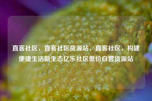 直客社区，直客社区货源站	，直客社区，构建便捷生活新生态亿乐社区低价自营货源站  第1张