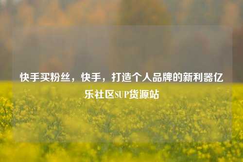 快手买粉丝，快手	，打造个人品牌的新利器亿乐社区SUP货源站  第1张