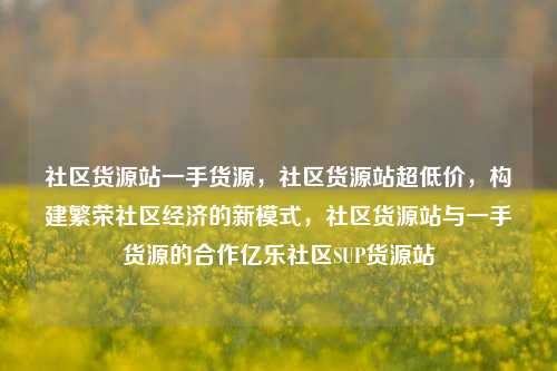 社区货源站一手货源，社区货源站超低价	，构建繁荣社区经济的新模式，社区货源站与一手货源的合作亿乐社区SUP货源站  第1张