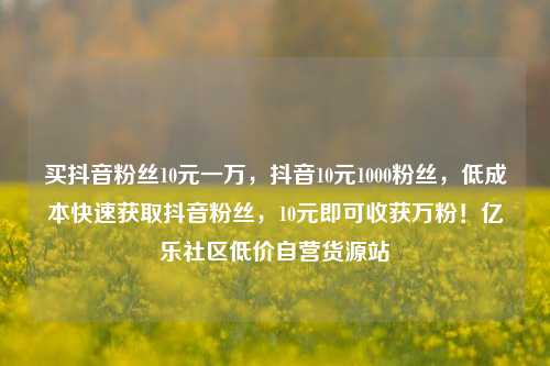 买抖音粉丝10元一万，抖音10元1000粉丝	，低成本快速获取抖音粉丝，10元即可收获万粉！亿乐社区低价自营货源站  第1张