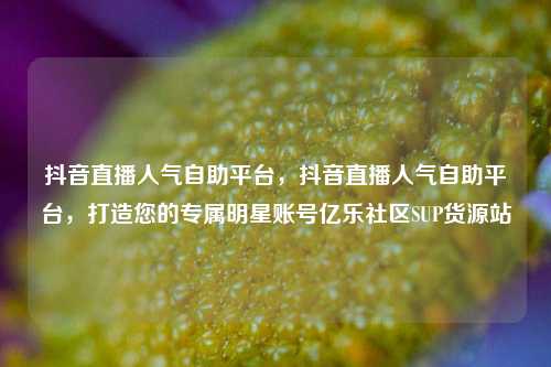 抖音直播人气自助平台，抖音直播人气自助平台	，打造您的专属明星账号亿乐社区SUP货源站  第1张