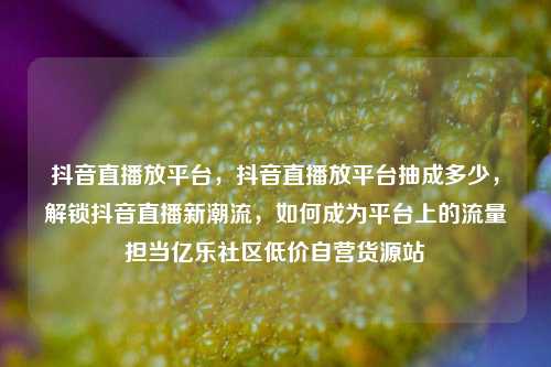 抖音直播放平台，抖音直播放平台抽成多少	，解锁抖音直播新潮流，如何成为平台上的流量担当亿乐社区低价自营货源站  第1张