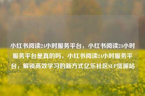 小红书阅读24小时服务平台，小红书阅读24小时服务平台是真的吗，小红书阅读24小时服务平台	，解锁高效学习的新方式亿乐社区SUP货源站  第1张
