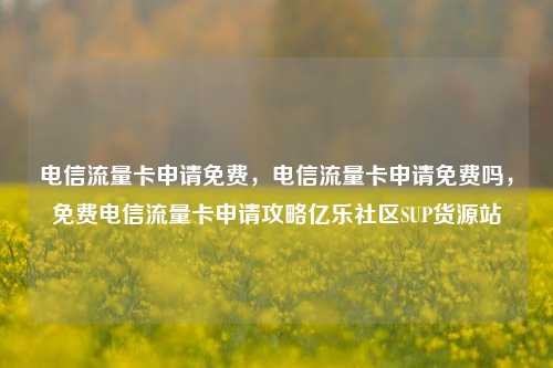 电信流量卡申请免费，电信流量卡申请免费吗	，免费电信流量卡申请攻略亿乐社区SUP货源站  第1张