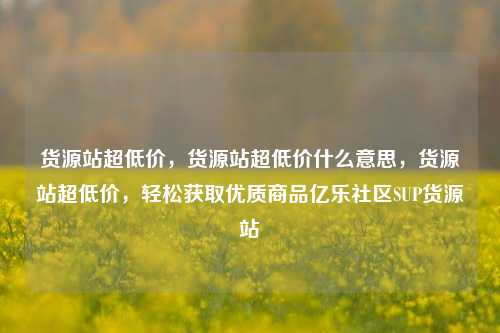 货源站超低价	，货源站超低价什么意思，货源站超低价，轻松获取优质商品亿乐社区SUP货源站  第1张