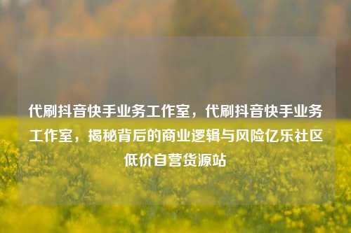 代刷抖音快手业务工作室	，代刷抖音快手业务工作室，揭秘背后的商业逻辑与风险亿乐社区低价自营货源站  第1张